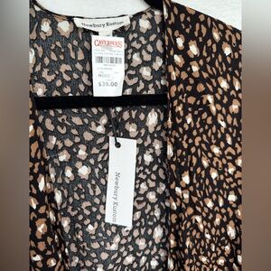 Newbury Kustom Leopard Print Top in Black, Brown, and White